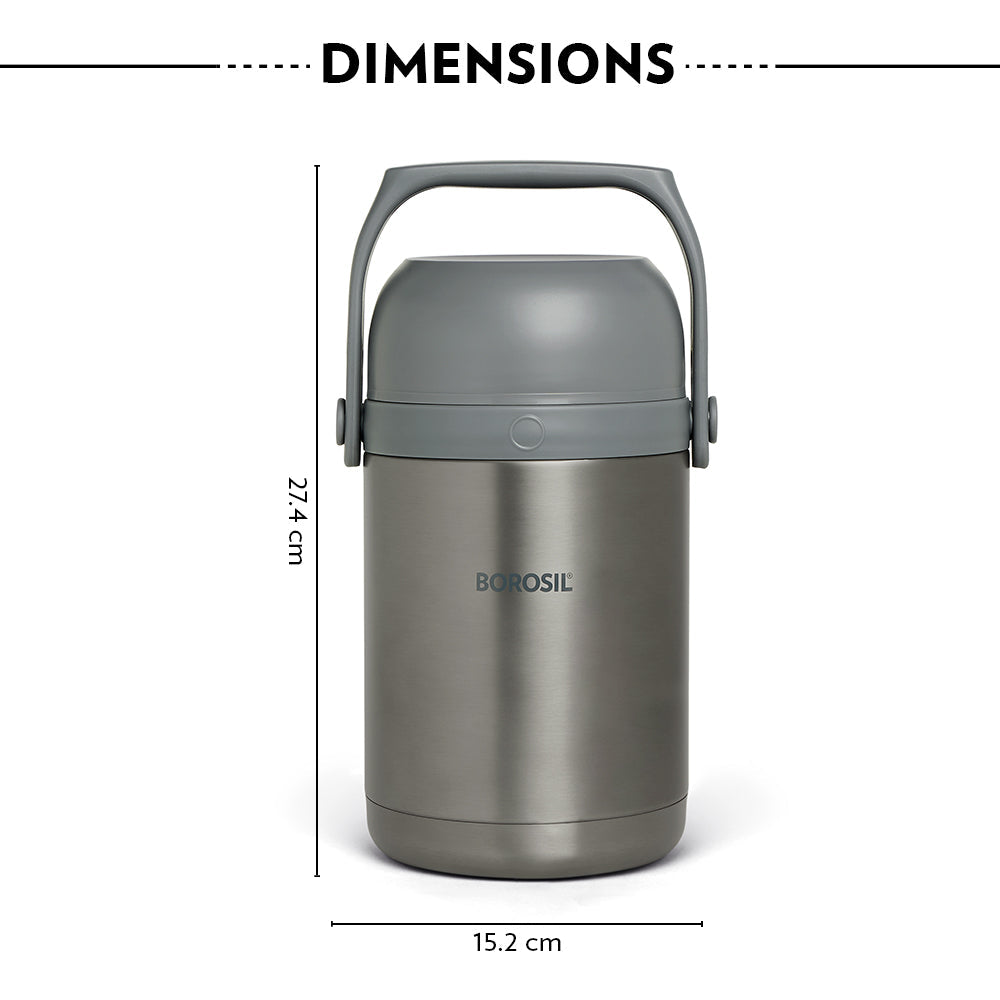 My Borosil Stainless Steel Lunchboxes 3 Containers Borosil Hot n Fresh Lunchbox, 3 container