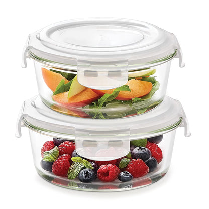 Tuff-Glass Klip n Store, Round, Set of 2, Containers