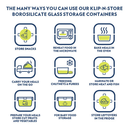 Tuff-Glass Klip n Store, Square Container