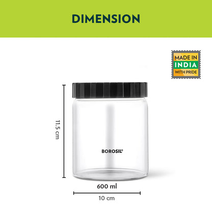 Endura Airtight Glass Jar with Black Lid
