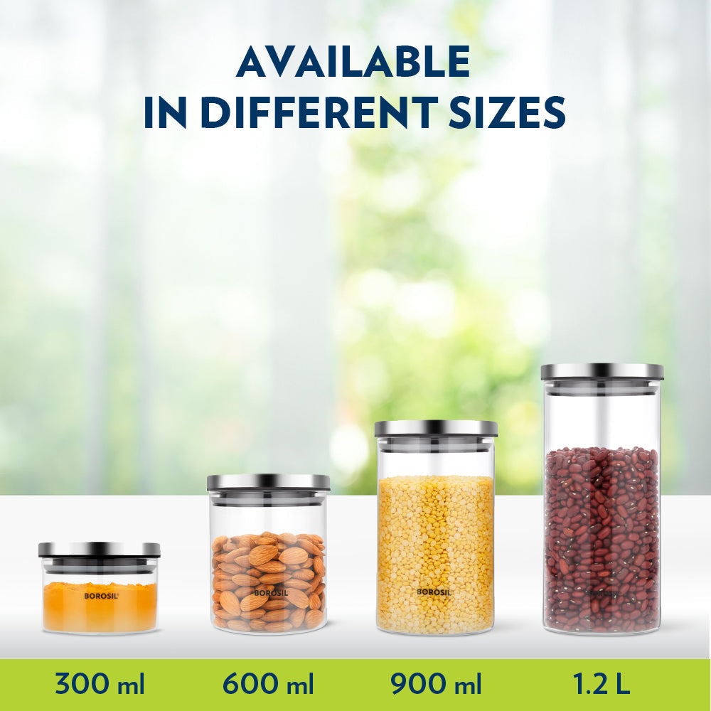 Borosil Classic Storage Jar, 900ml
