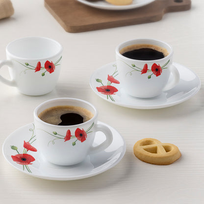 Larah Carnation Cup n Saucer Set, Red