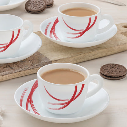 Larah Stella Cup n Saucer Set, Red