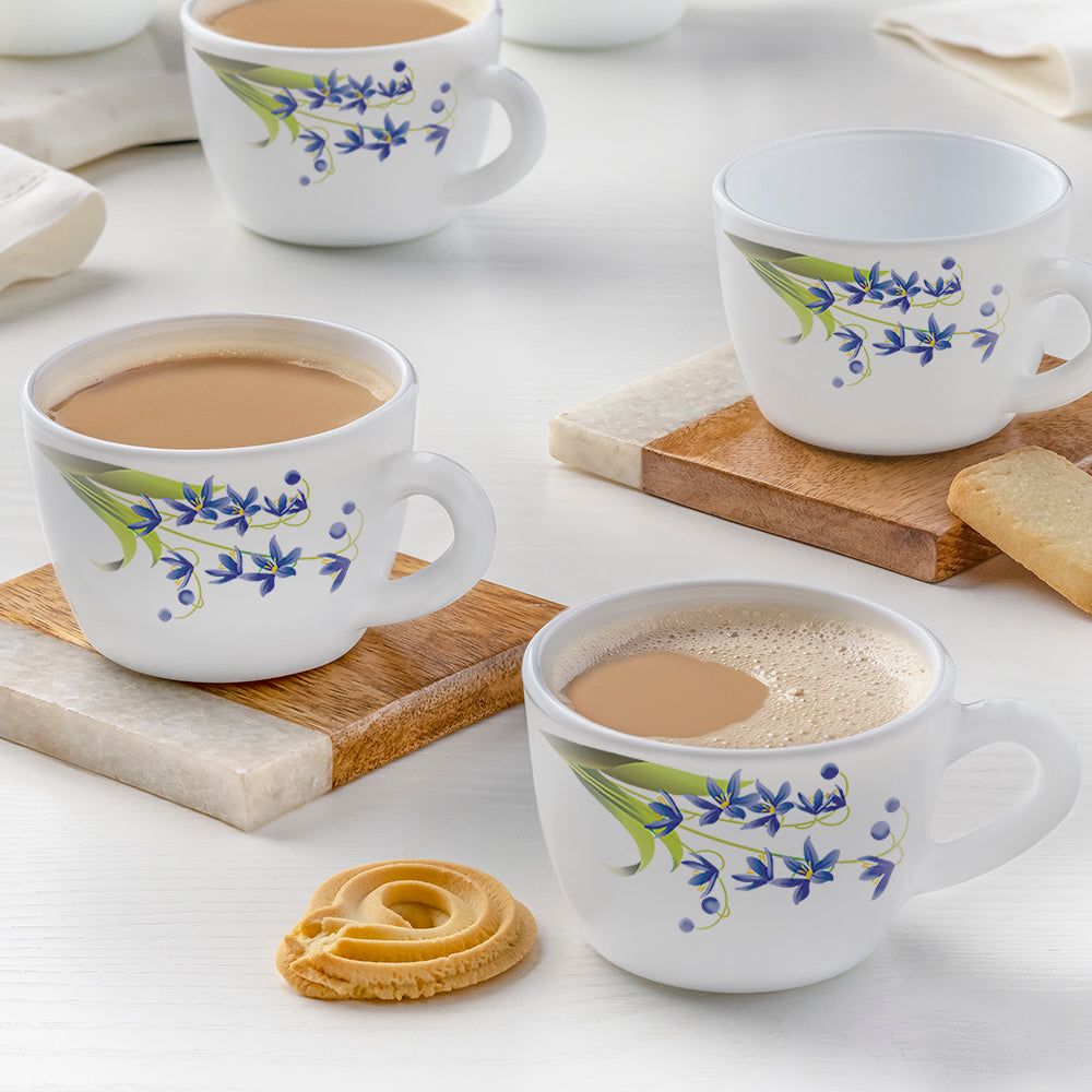 Larah by Borosil Lavender Cup Set, 140ml x 6