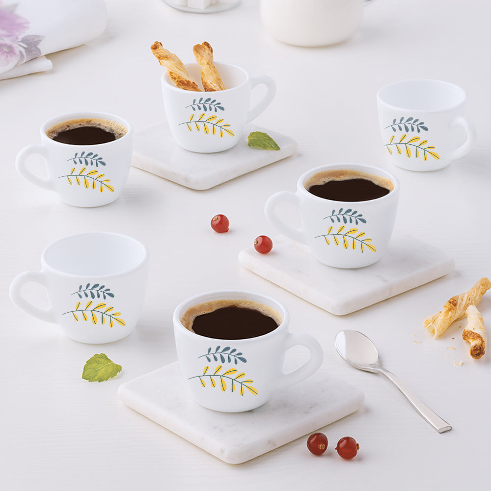 Larah by Borosil Niva Cup Set, 140ml x 6