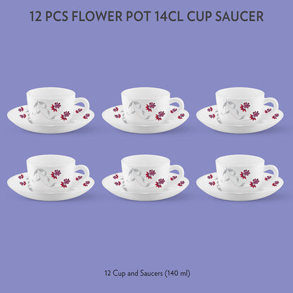 Larah Flower Pot Cup n Saucer Set