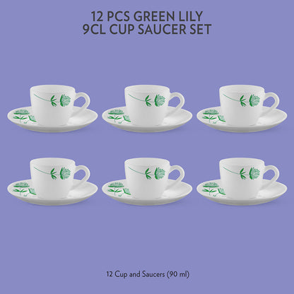 Larah Green Lily Cup n Saucer Set
