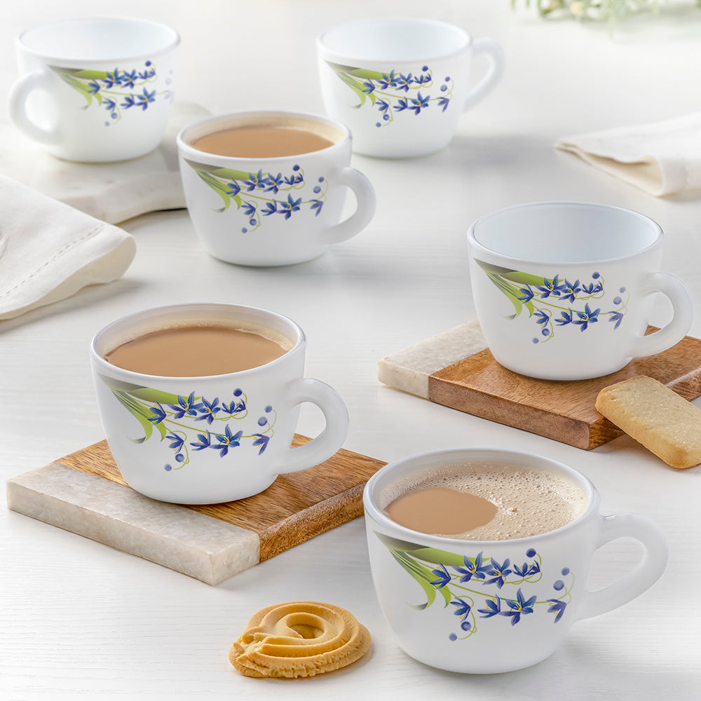 Larah by Borosil Lavender Cup Set, 140ml x 6