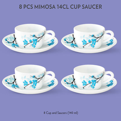 Larah Mimosa Cup n Saucer Set, 140ml x 8