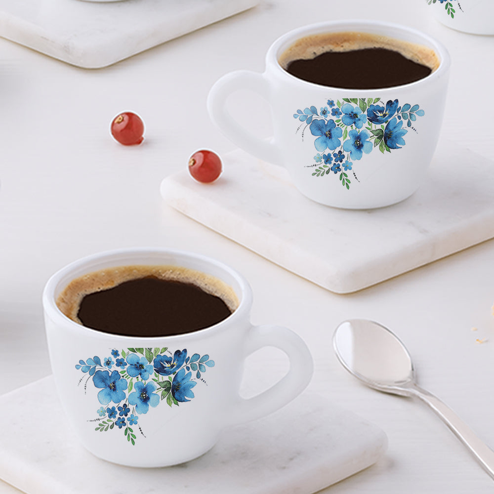 Larah by Borosil Pansy Cup Set, 90ml x 6