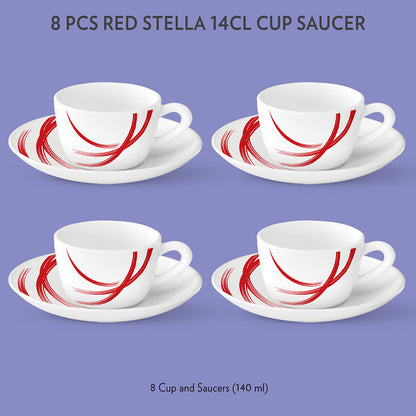 Larah Stella Cup n Saucer Set, Red