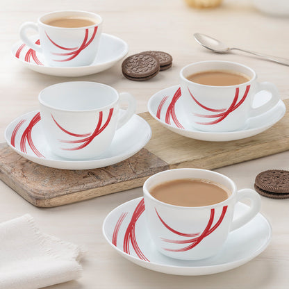 Larah Stella Cup n Saucer Set, Red