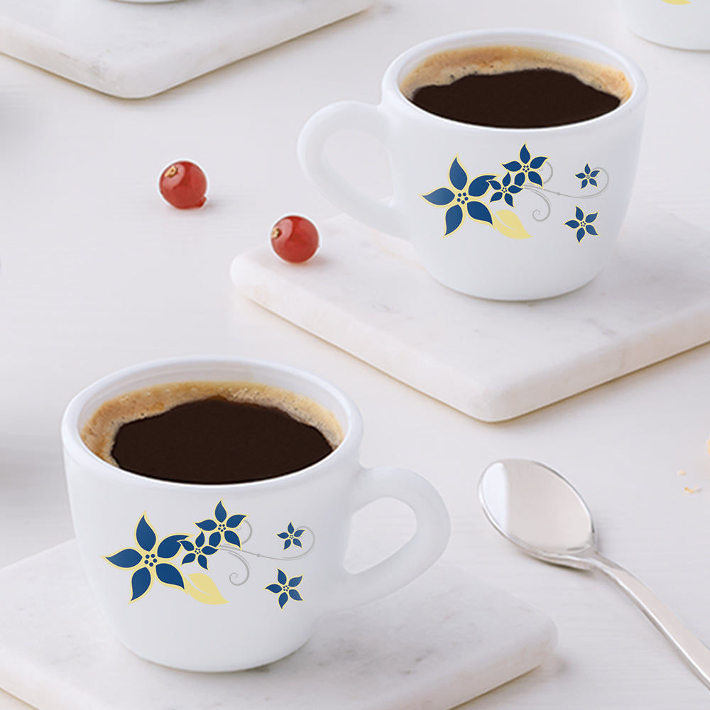 Larah by Borosil, Opalware, Microwave Safe, Viva Cup Set of 6, 140ml