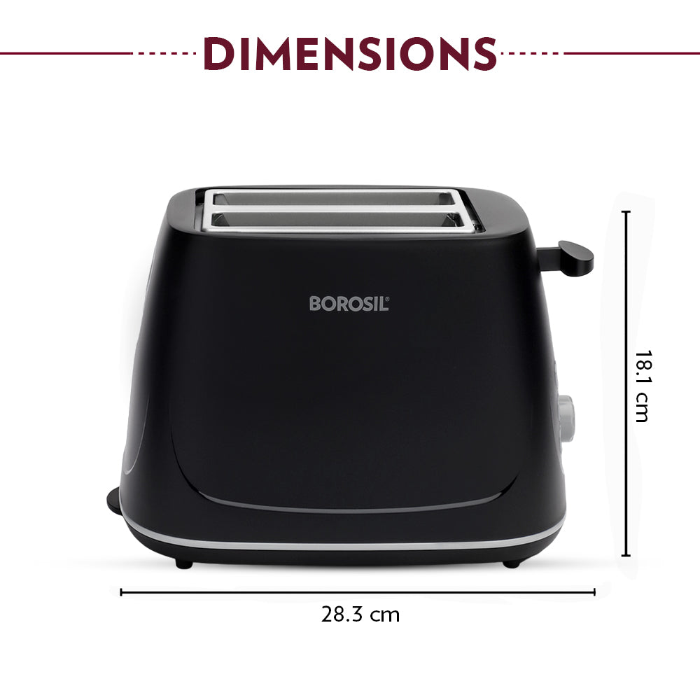 My Borosil Toasters & Grills Borosil Krispy Pop-Up Toaster, Black