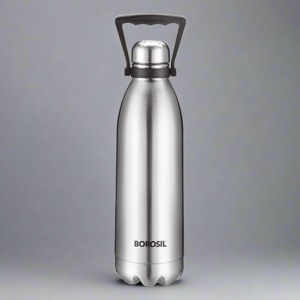 Borosil Bolt Double Wall Bottle (Large Sizes), 1.8L