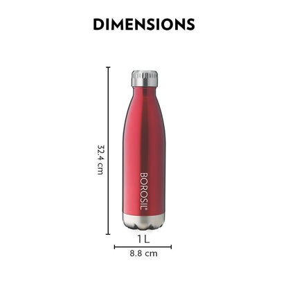 Bolt Trans Vacuum Insulated Bottle, Red