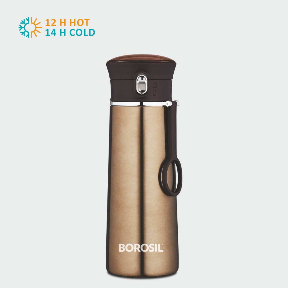 My Borosil Stainless Steel Bottles Travelease Brown