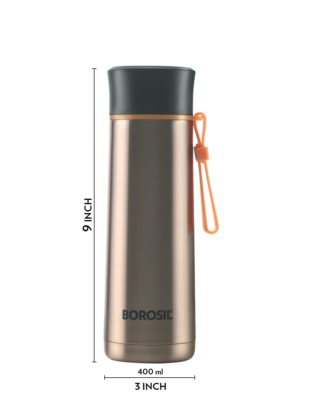 My Borosil Stainless Steel Bottles 400 ml Sprint Golden