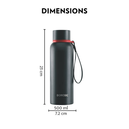 Borosil Trek Black, 500ml
