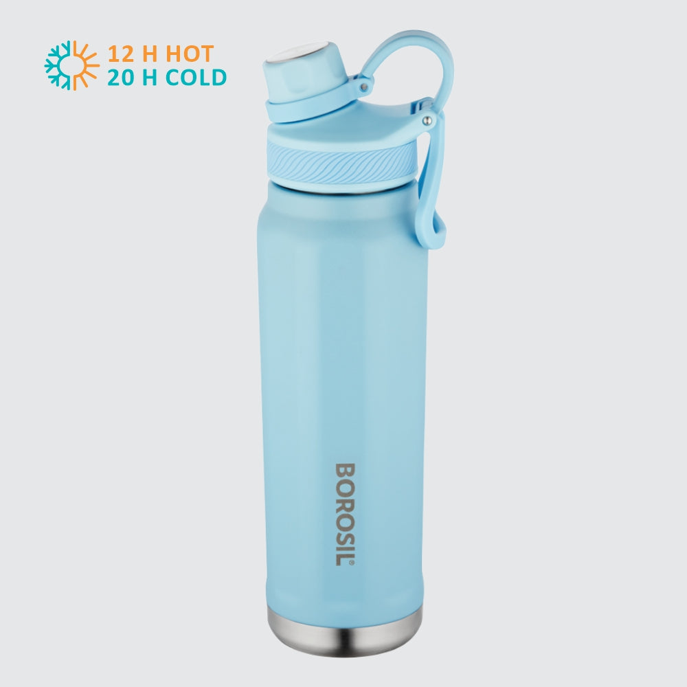 My Borosil Stainless Steel Bottles 710 ml SportSip Light Blue