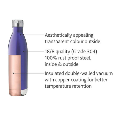 Bolt Trans Double Wall Bottle, Blue