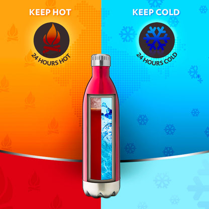 Bolt Trans Vacuum Insulated Bottle, Red