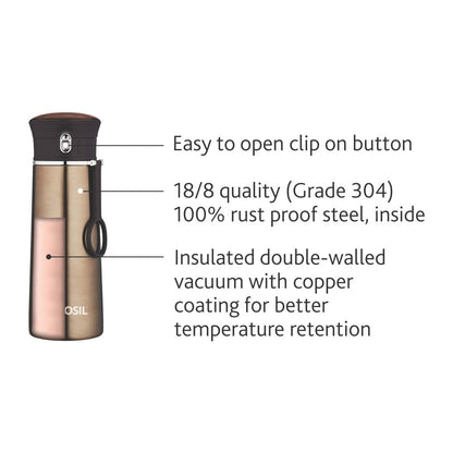Personalised Travelease Vacuum Insulated Travel Mug, Brown