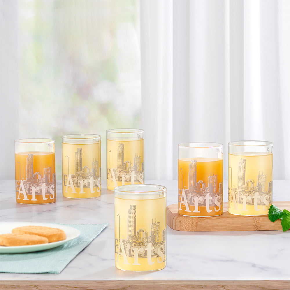 My Borosil Tumblers 295 ml x 6 Roma Vision Glass, Set of 6