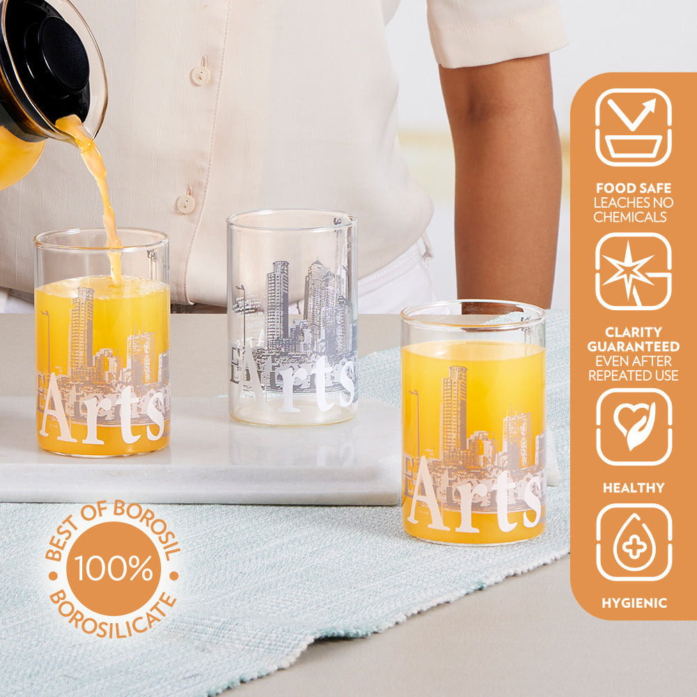 My Borosil Tumblers 295 ml x 6 Roma Vision Glass, Set of 6