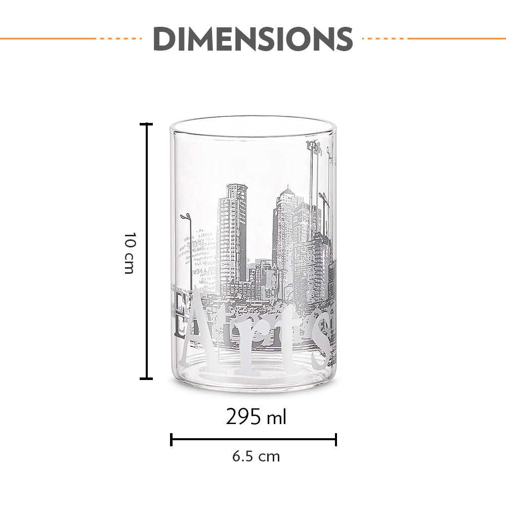 My Borosil Tumblers 295 ml x 6 Roma Vision Glass, Set of 6