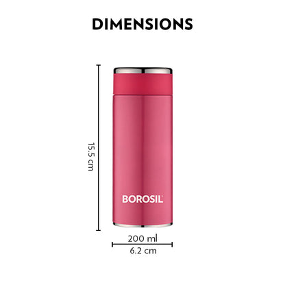 Borosil Travelsmart Pink Personalise, 360ml