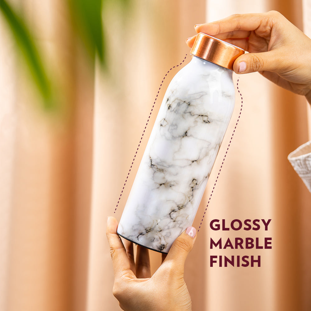 Borosil Marble Copper Bottle, 500ml