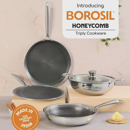 Triply Honeycomb Kadai with Lid