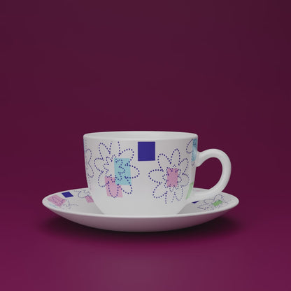 Larah Lily Cup n Saucer Set, Red