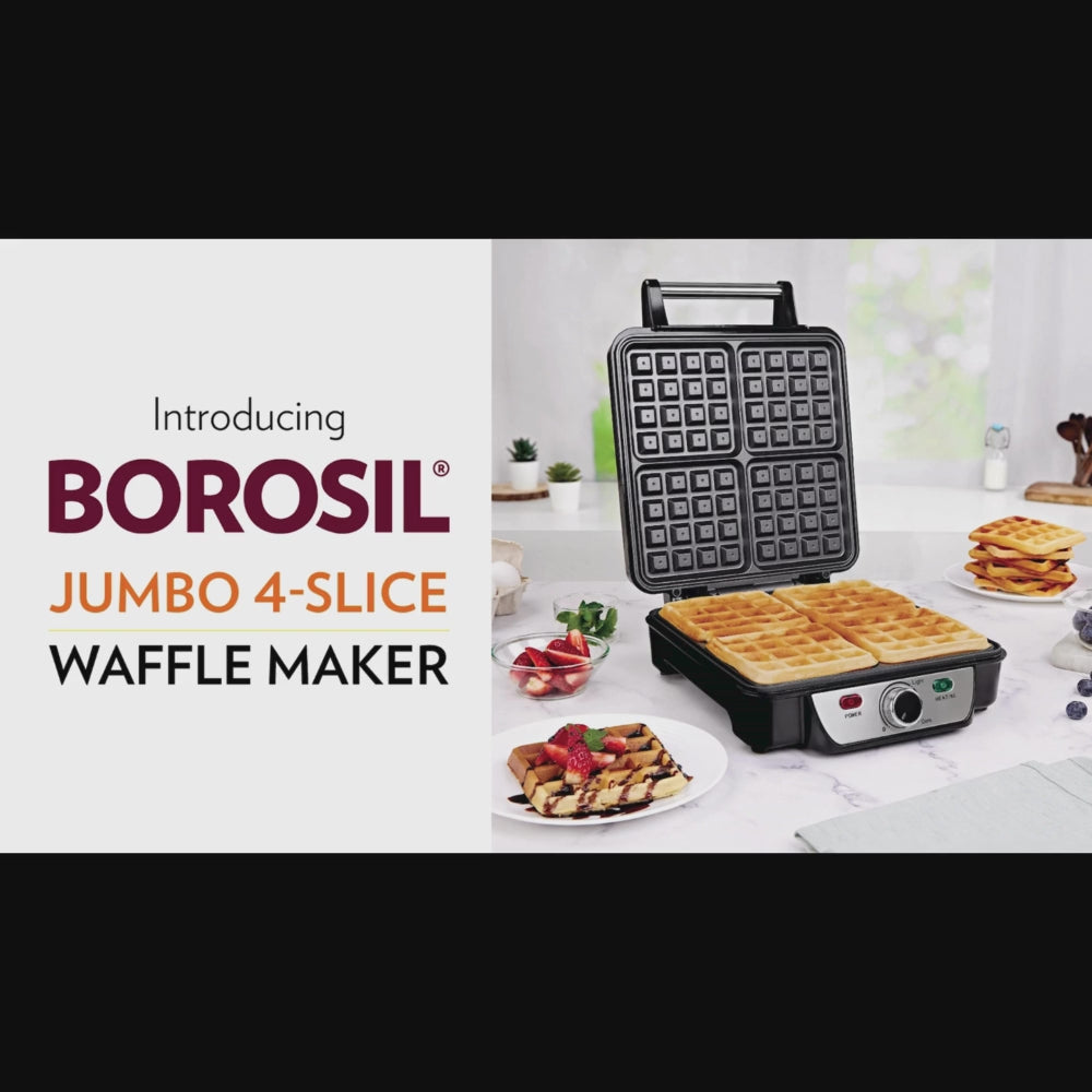 Borosil Jumbo Waffle Maker 1100W