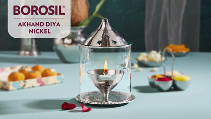 Borosil Akhand Diya, Nickel, Medium