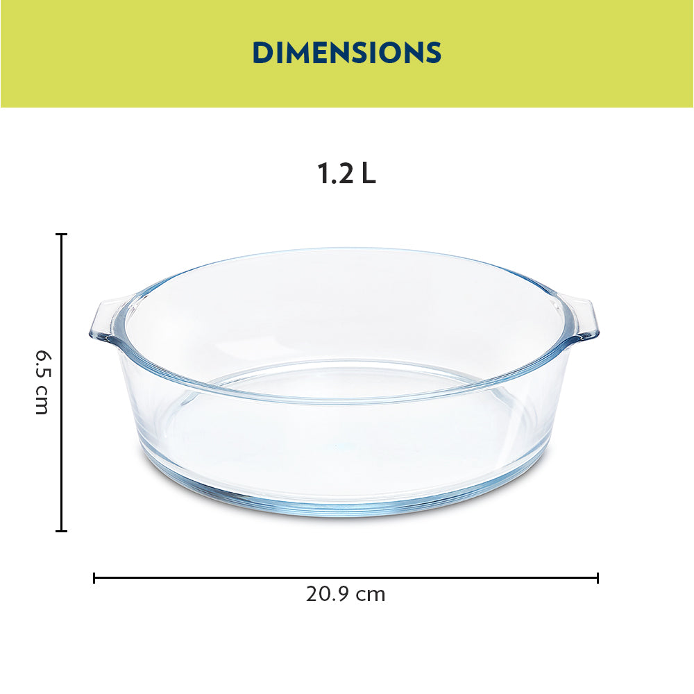 My Borosil Baking Dishes 1.2 L Round Cake Dish w Handle