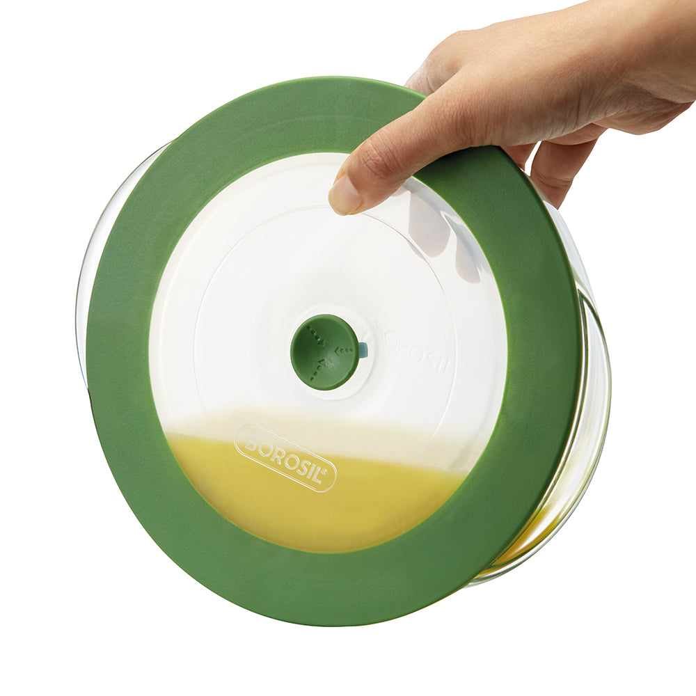 My Borosil Baking Dishes 1 L Round Dish w Green Lid