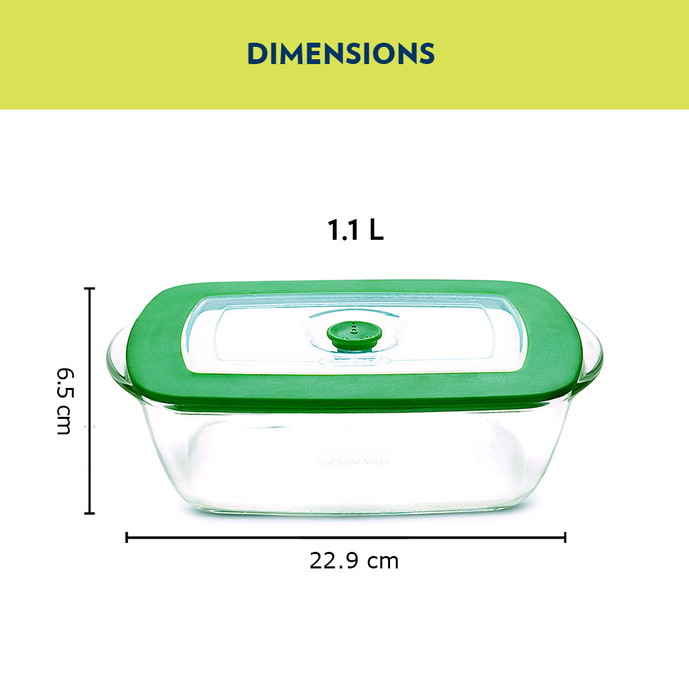 My Borosil Baking Dishes Rectangular Dish w Green Lid