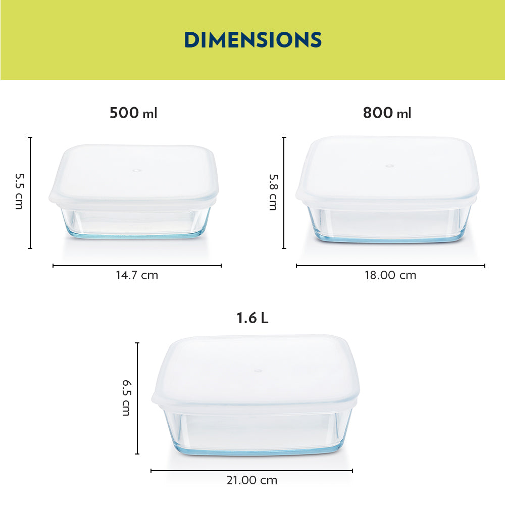 My Borosil Baking Dishes Set of 3 Square Dish w Lid Set