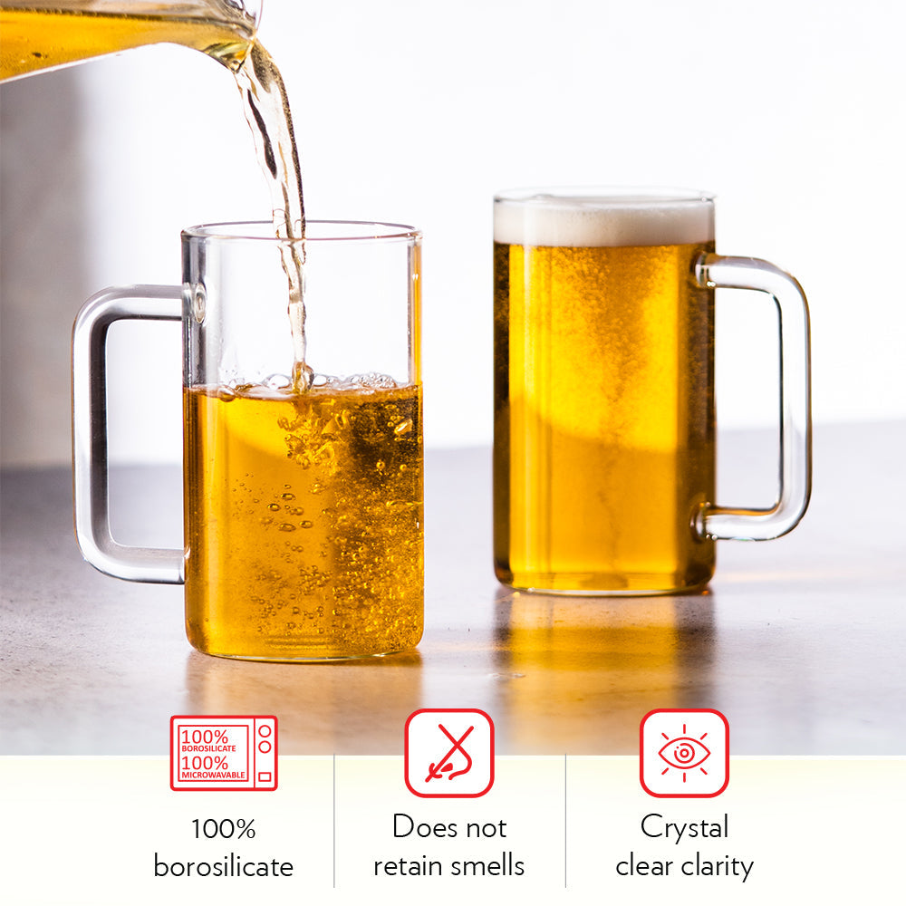 My Borosil Beer Mug Set 500 ml x 2 Beer Mug, Set of 2