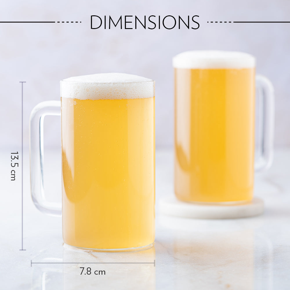 My Borosil Beer Mug Set 500 ml x 2 Beer Mug, Set of 2