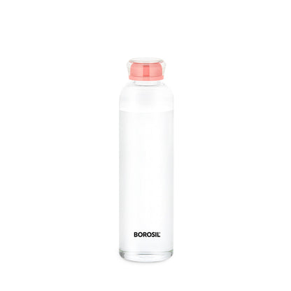 My Borosil Borosilicate Glass Bottles 550 ml Crysto Slim Glass Bottle - Pink Lid