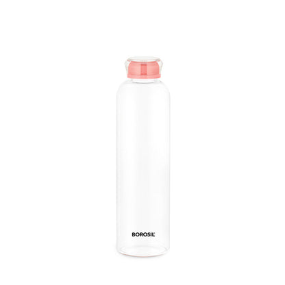 My Borosil Borosilicate Glass Bottles 550 ml Crysto Slim Glass Bottle - Pink Lid