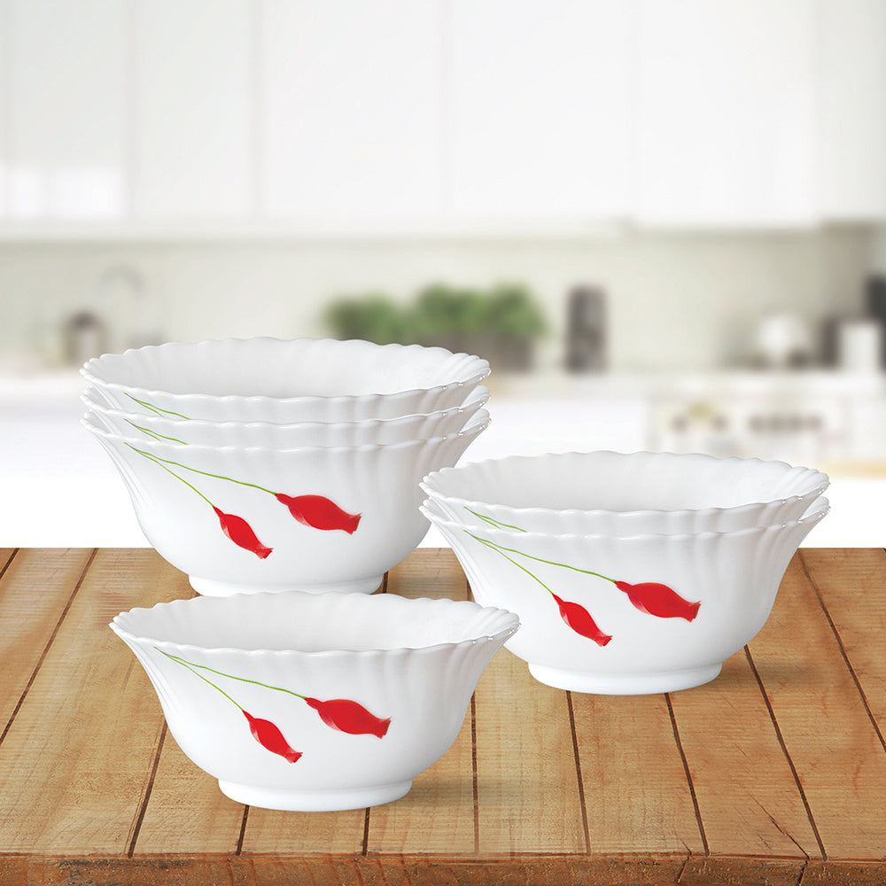 My Borosil Opalware Bowls & Katoris 6 pc Set Diana Veg Bowl Set