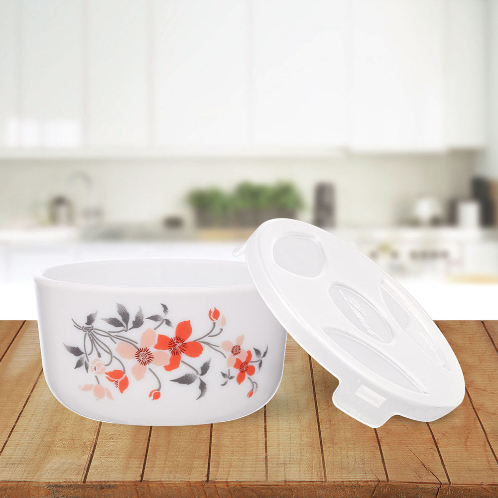 My Borosil Opalware Bowls & Katoris 6 pc Set Fiore Katori w Lid