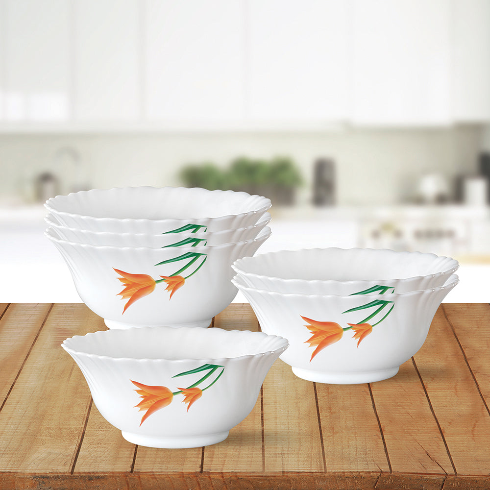 Larah by Borosil Firefly Veg Bowl Set, 6 pc