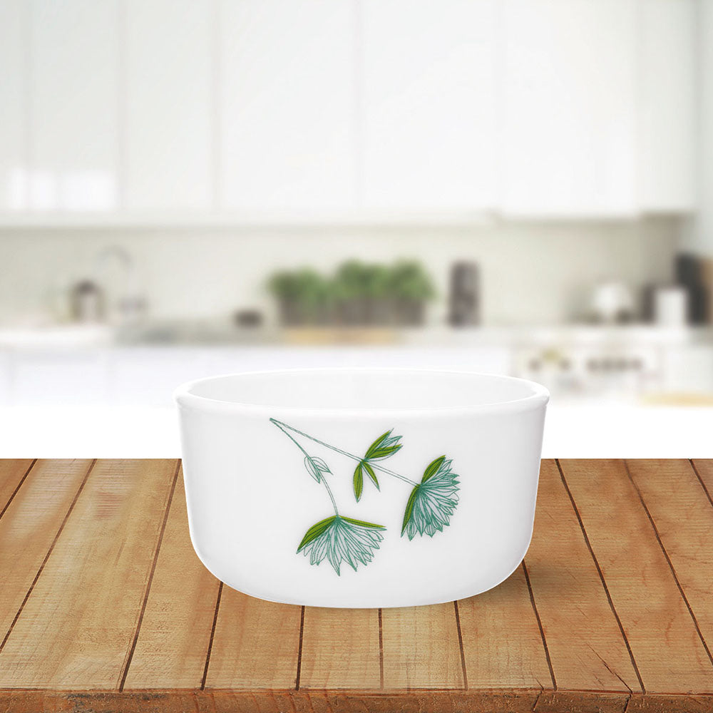 My Borosil Opalware Bowls & Katoris 6 pc Set Green Lily Katori