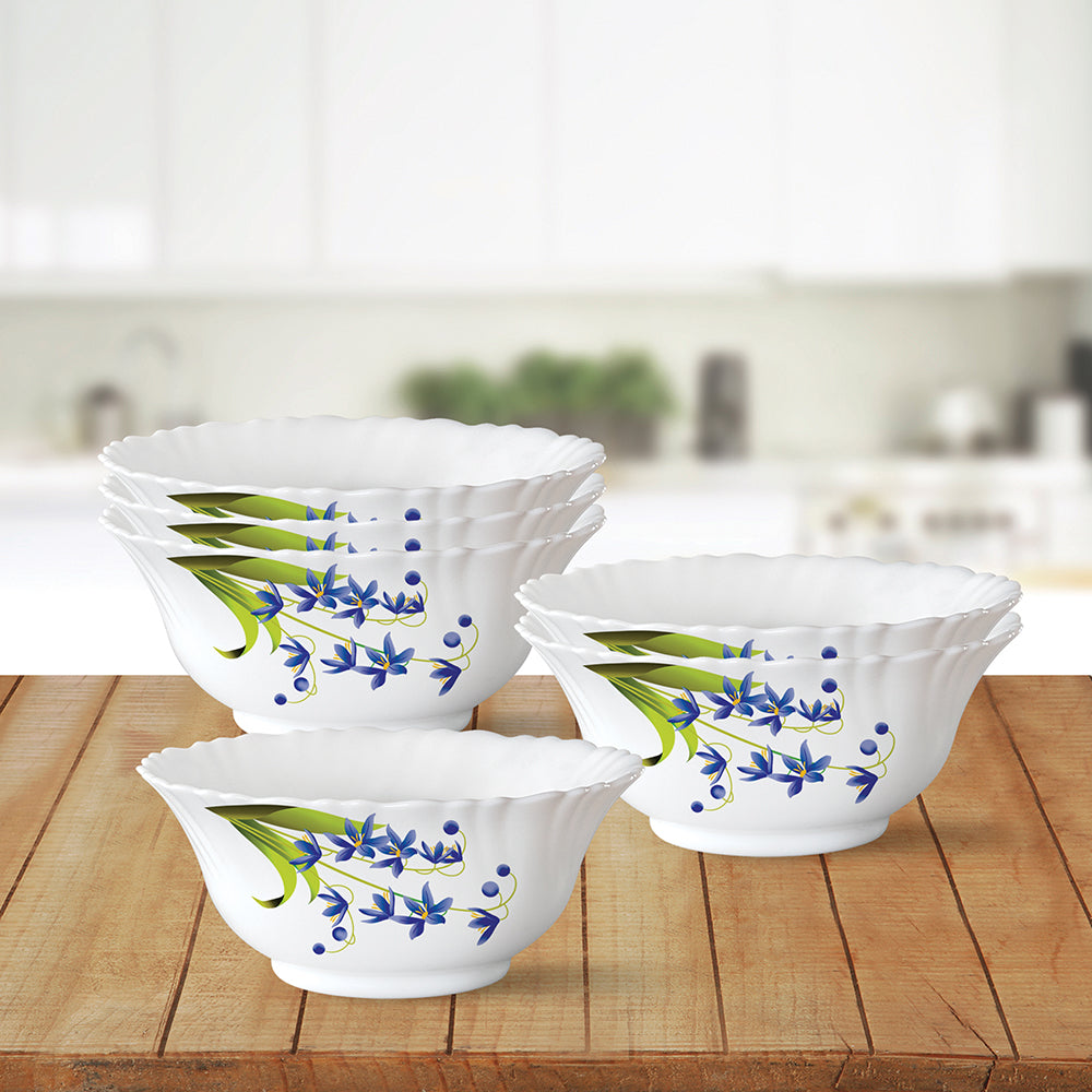 My Borosil Opalware Bowls & Katoris 6 pc Set Lavender Veg Bowl Set