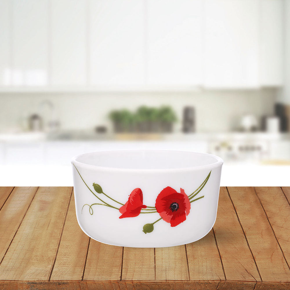 My Borosil Opalware Bowls & Katoris 6 pc Set Red Carnation Katori